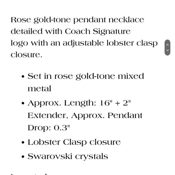 Coach Signature C Pave Necklace w/ Swarovski Crystals - Picture 7 of 7